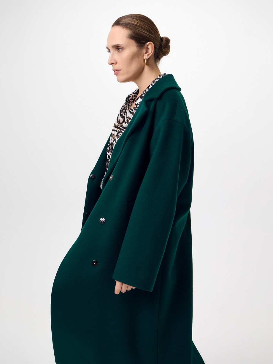 Пальто из шерсти с мембраной, утеплённой спинкой и съёмным капюшоном