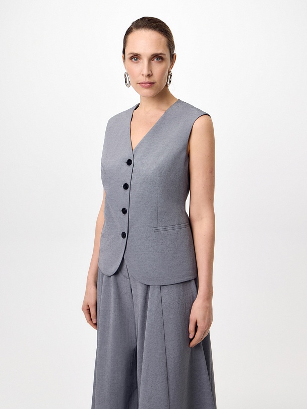 Жилет из костюмной ткани с хлопком