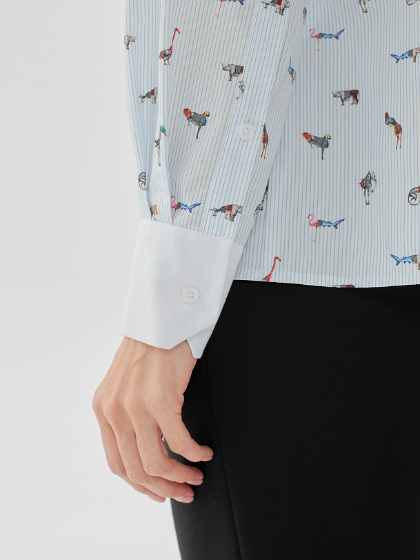 Свободная блуза прямого силуэта из 100% хлопка