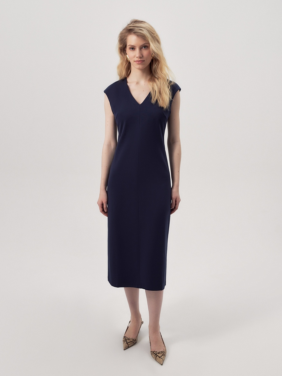 Трикотажное приталенное платье из хлопка