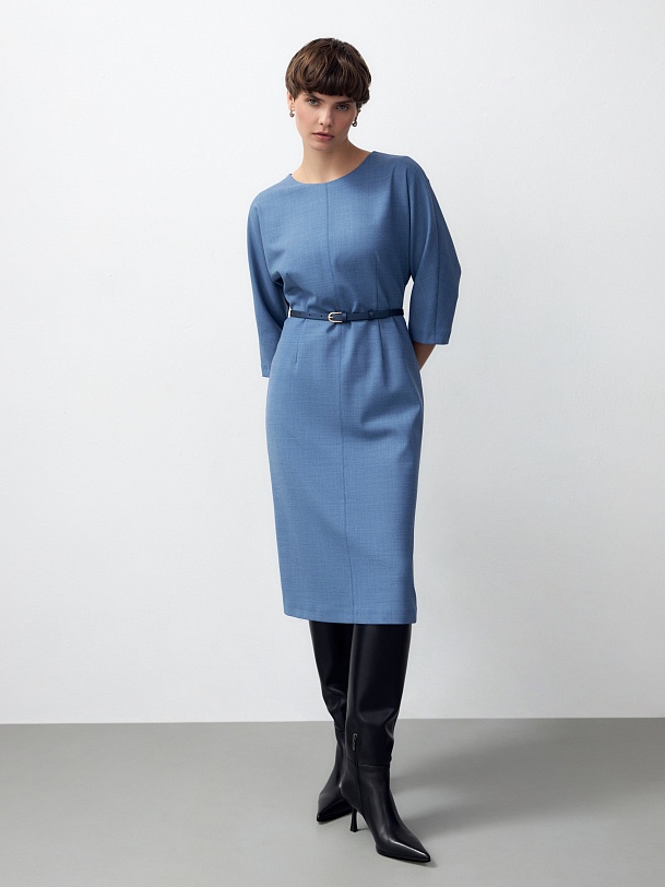 Классическое платье из костюмной шерстяной ткани