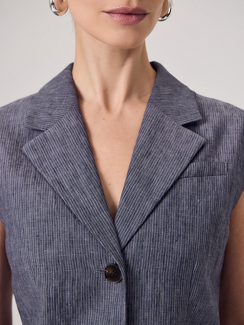 Приталенный жилет из премиального 100% льна