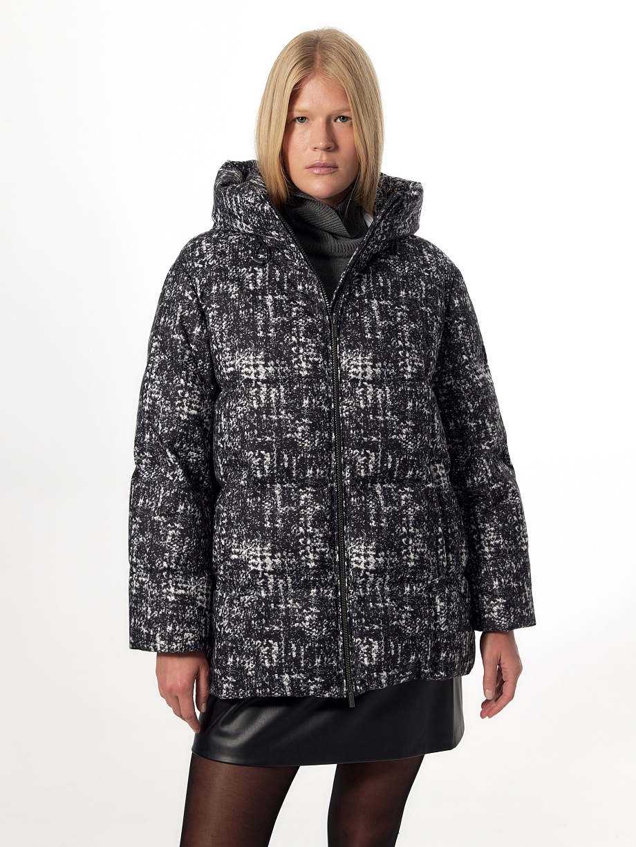 Укороченный пуховик с утеплителем 90% пух и 10% перо