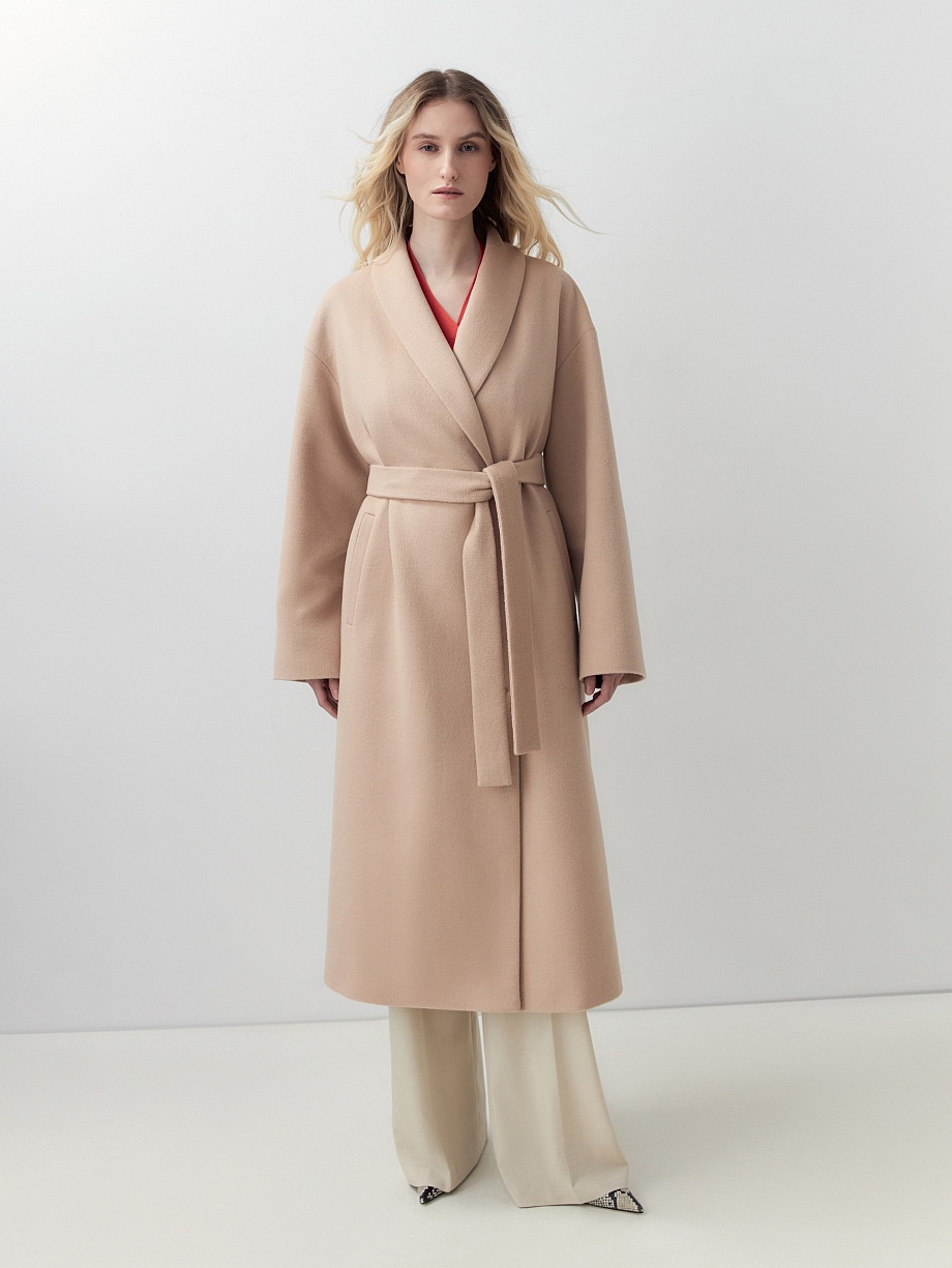 Демисезонное пальто из шерсти с мембраной