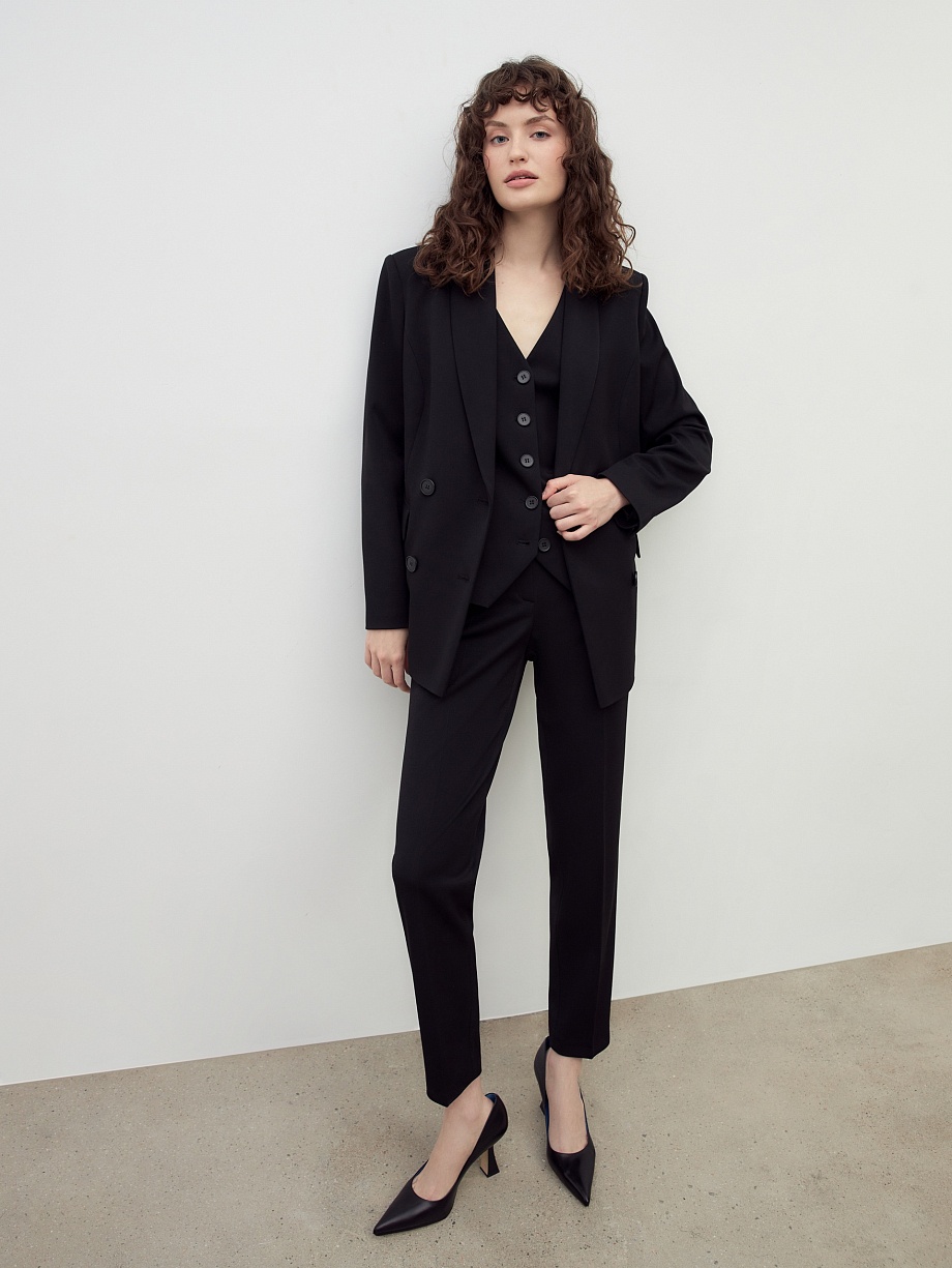 Зауженные брюки из костюмной ткани