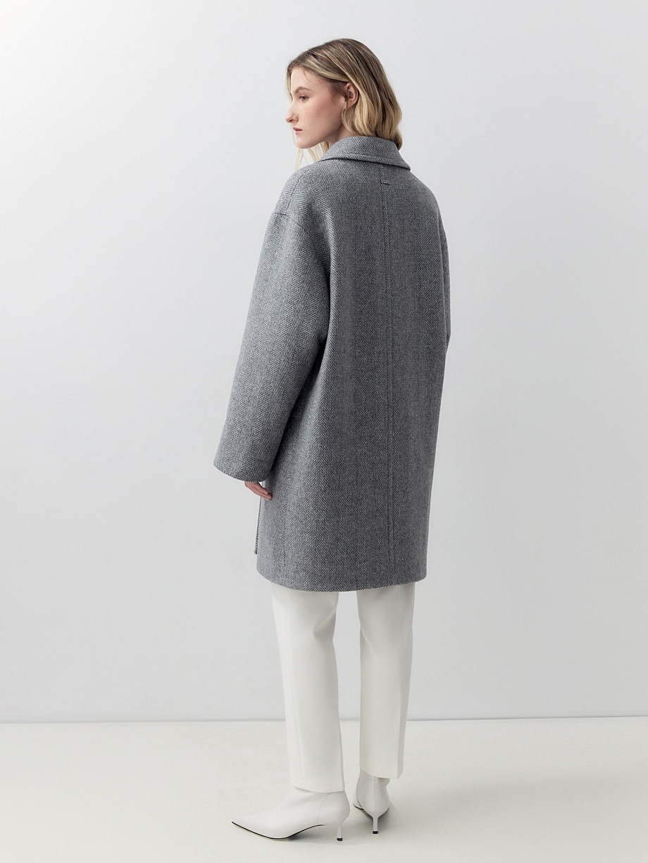 Демисезонное пальто из шерсти с мембраной