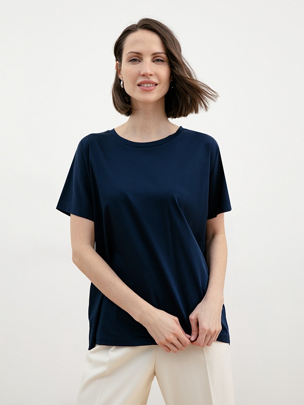 Футболка женская базового силуэта из 100% мерсеризированного хлопка