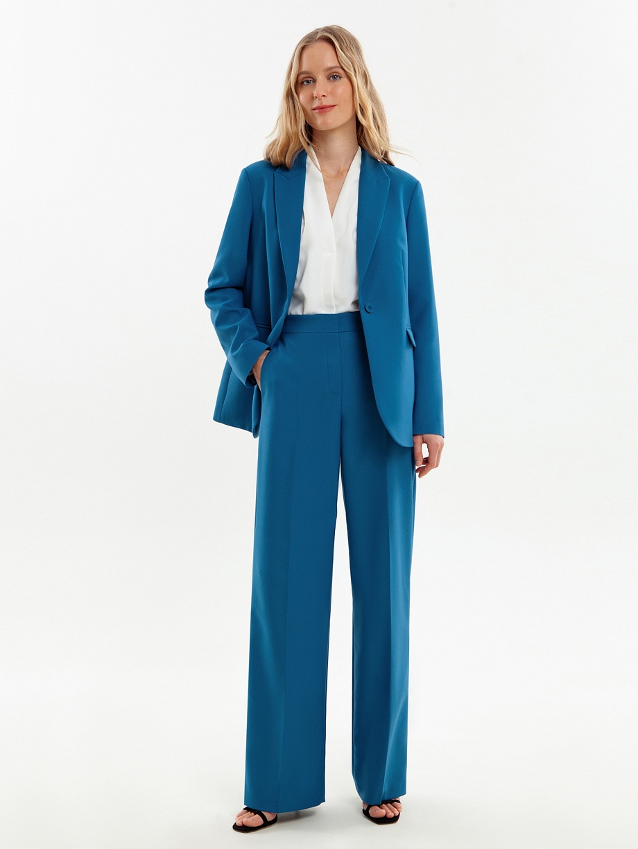 Широкие брюки со стрелками из костюмной ткани