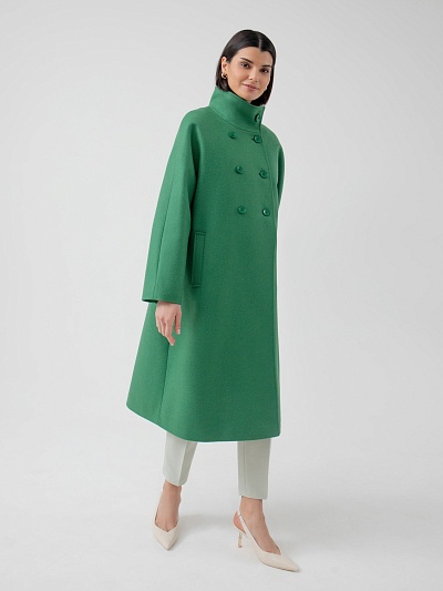 Шерстяное демисезонное пальто с мембраной POMPA