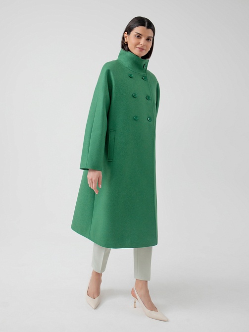 Шерстяное демисезонное пальто с мембраной