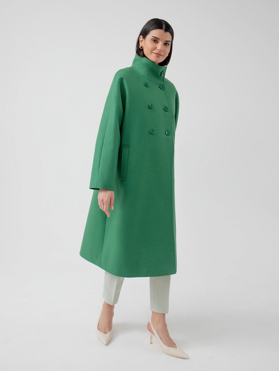 Шерстяное демисезонное пальто с мембраной