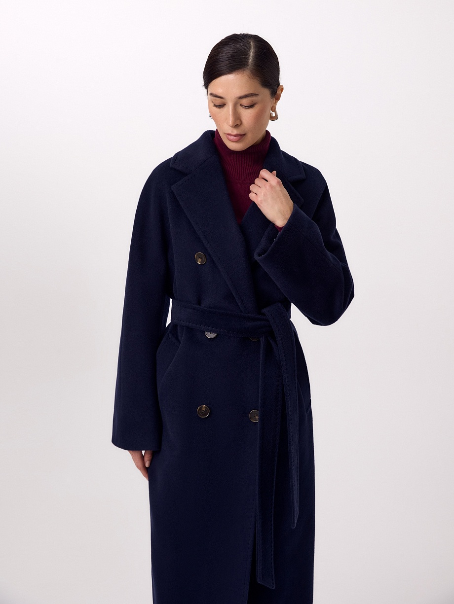 Пальто из шерсти и шелка с мембраной и утеплённой спинкой