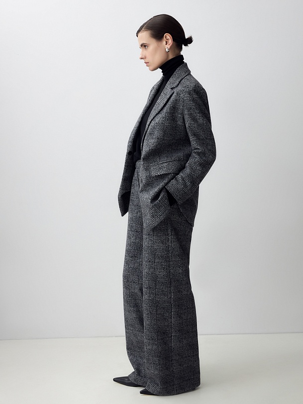 Жакет из мягкого трикотажа в принте "гусиная лапка"