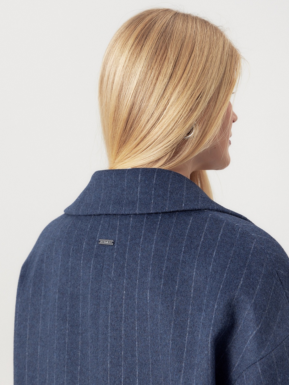 Двубортное полупальто из шерсти с мембраной