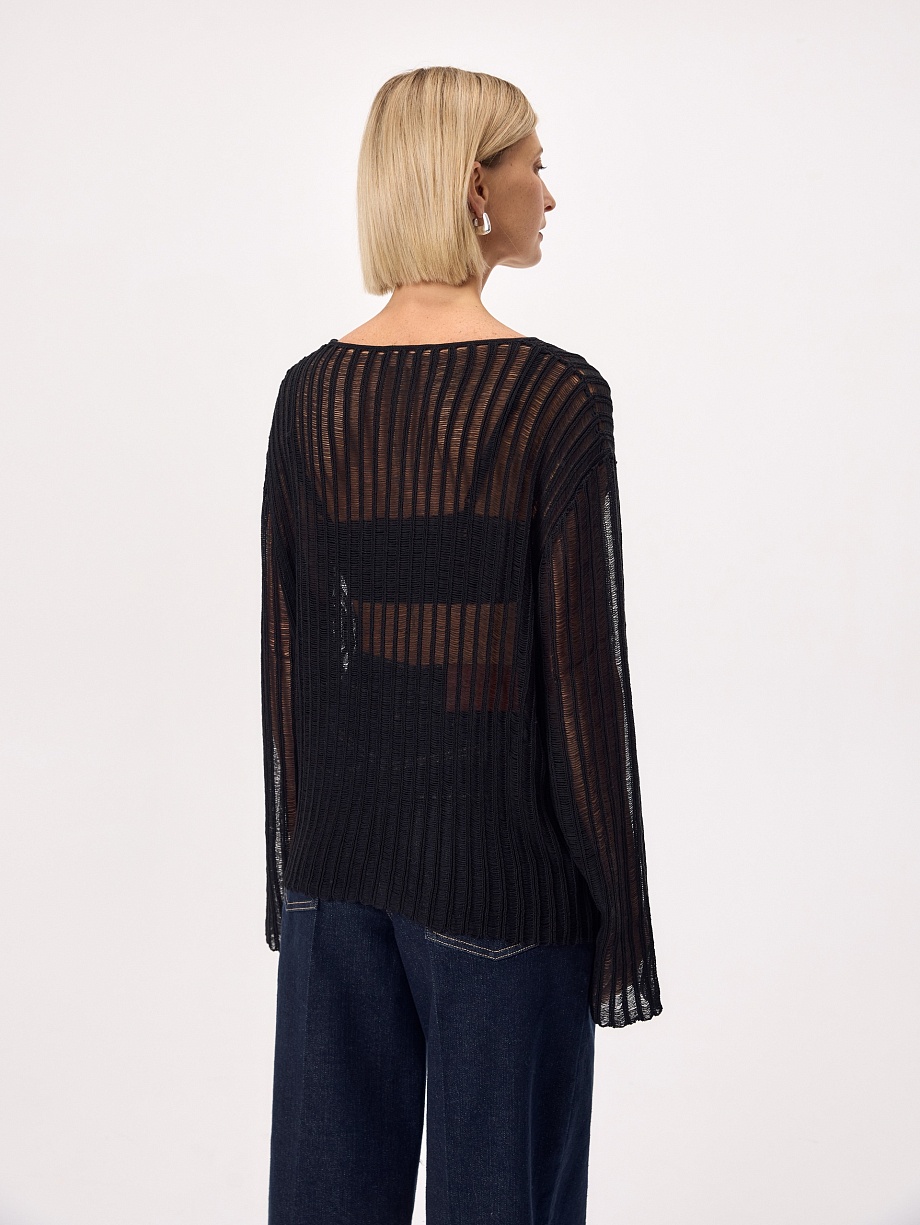 Ажурный джемпер из хлопка