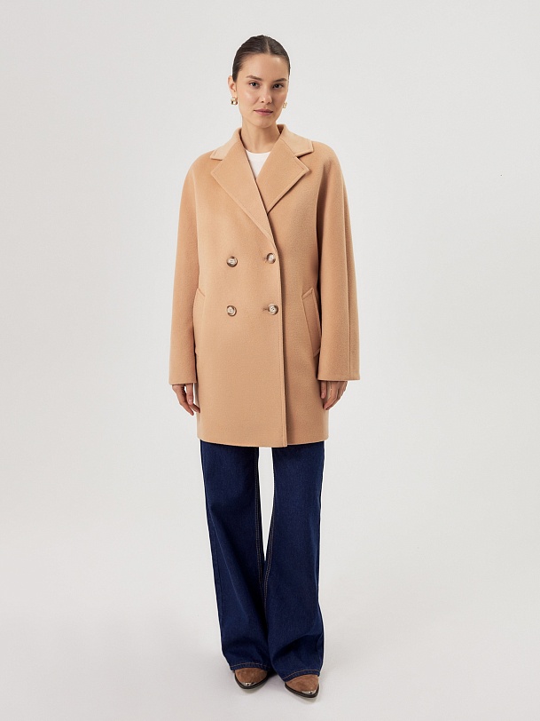 Шерстяное демисезонное полупальто с мембраной