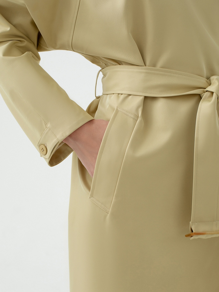 Непромокаемый двубортный тренч