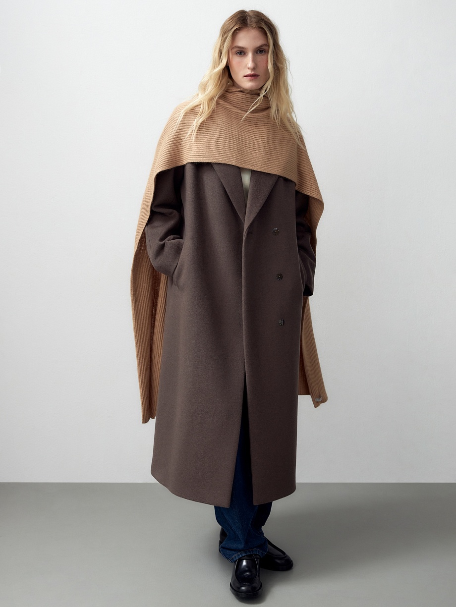 Шарф фактурной вязки с ангорой