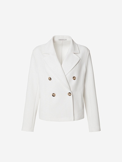 Укороченный жакет из фактурного трикотажа POMPA