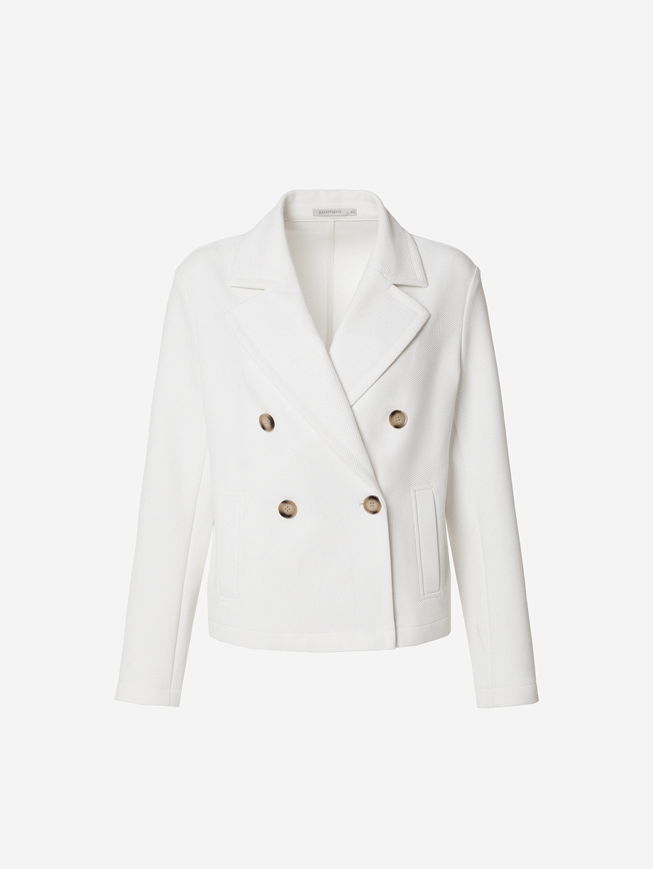 Укороченный жакет из фактурного трикотажа