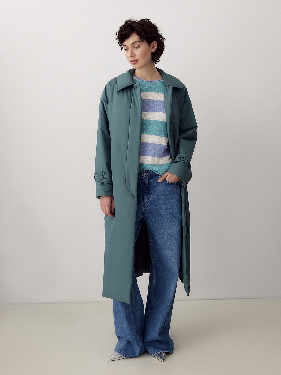 Пальто-тренч со съёмным капюшоном