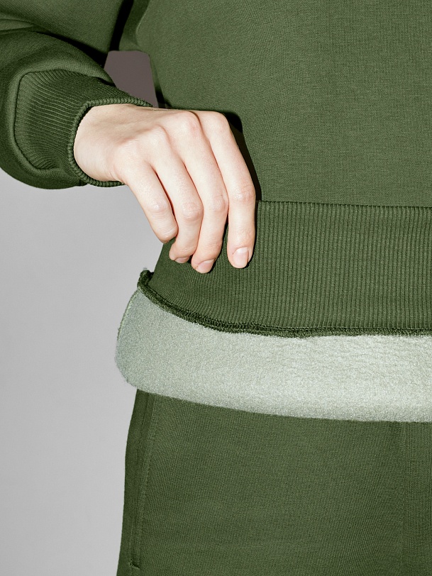 Толстовка из футера с воротником-стойкой