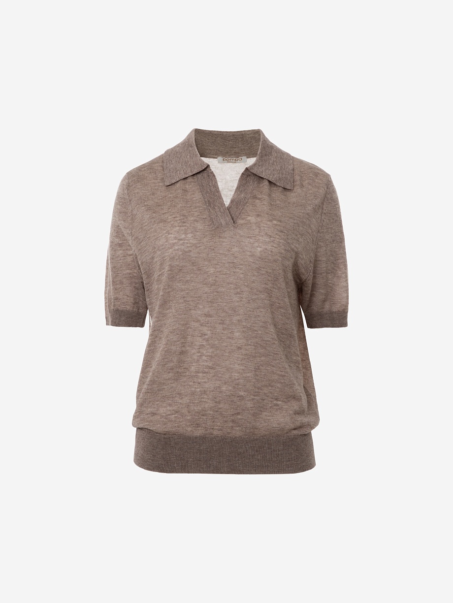 Джемпер-поло из шерсти мериноса и кашемира