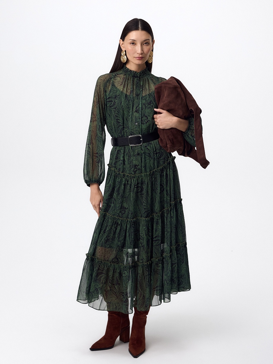 Платье-миди из шифона