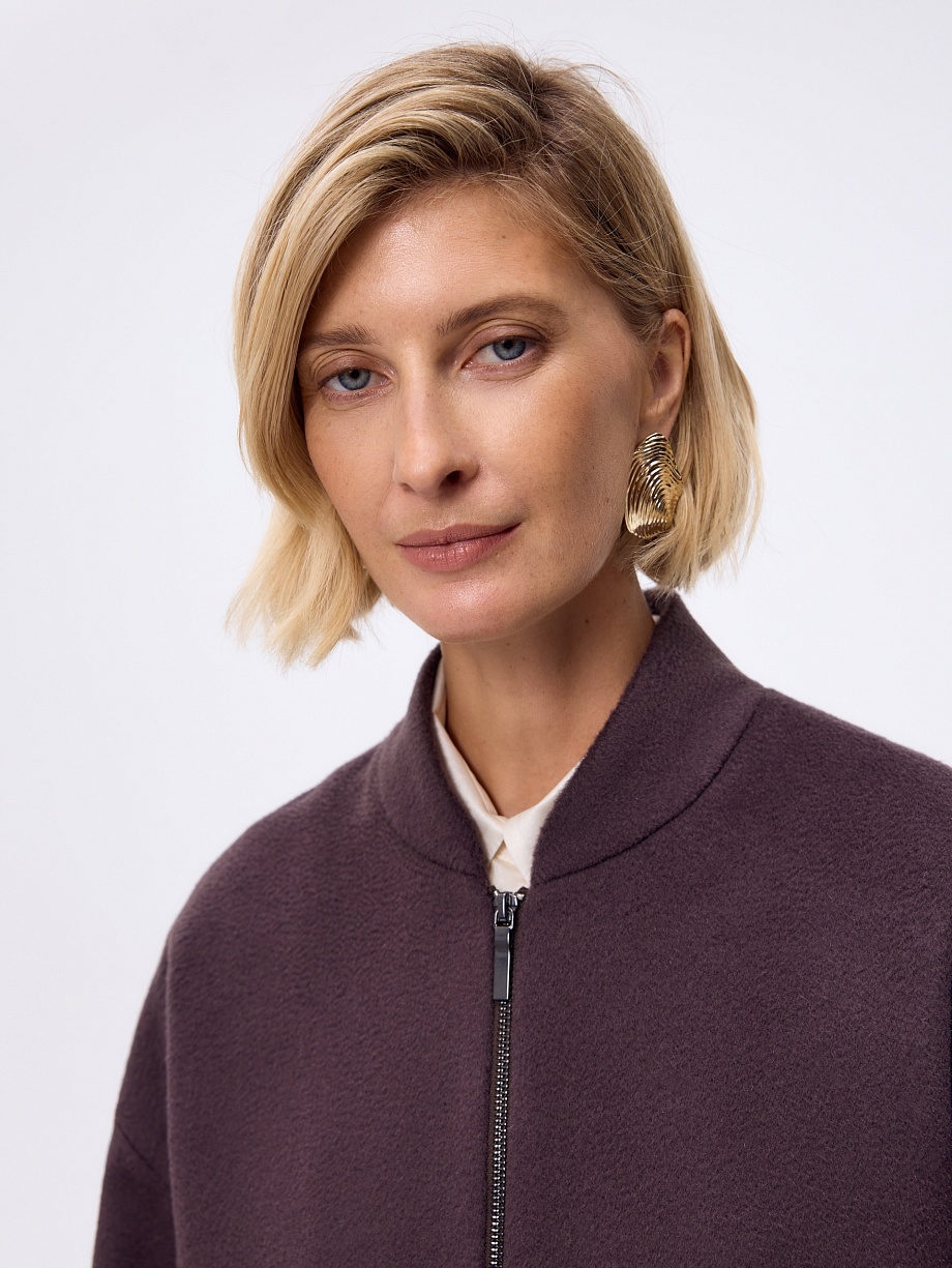 Куртка-бомбер из премиальной шерсти и кашемира