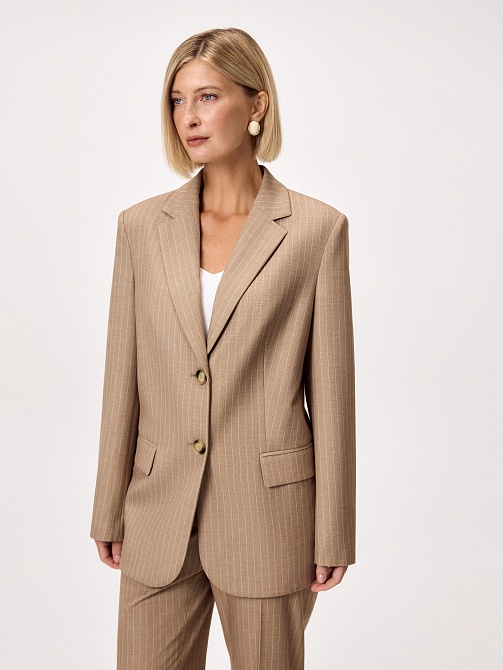 Удлиненный жакет из костюмной ткани POMPA