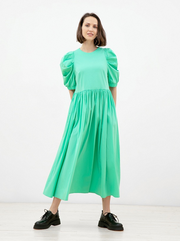 Платье длинное летнее с рукавами-фонариками