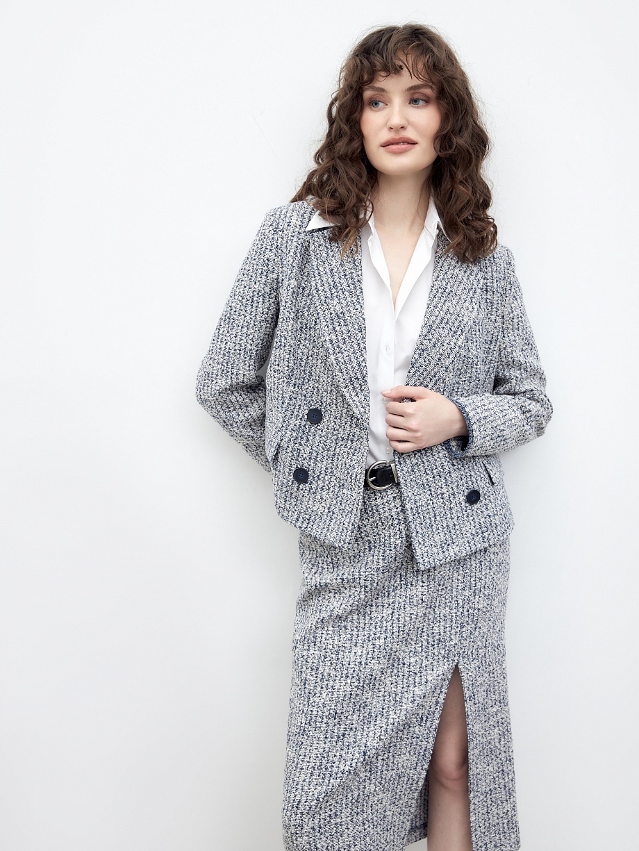 Юбка-карандаш из фактурной твидовой ткани