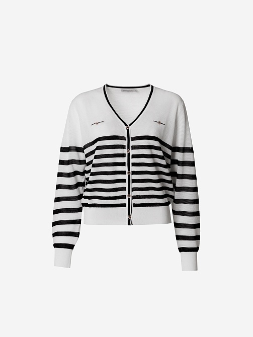 Кардиган в морском стиле из вискозной пряжи POMPA