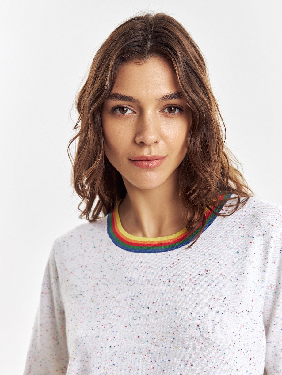 Вязаный джемпер из вискозы с коротким рукавом