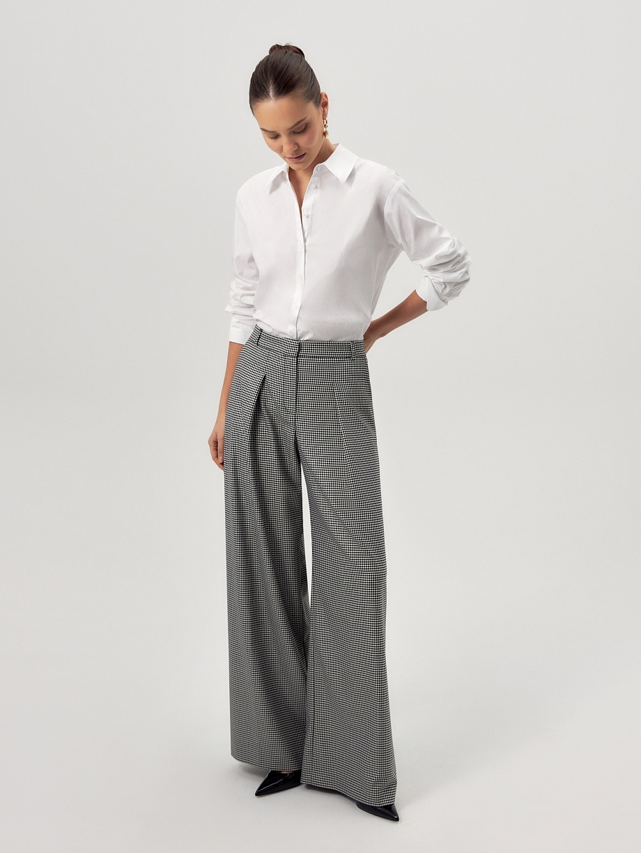 Прямые брюки из костюмной ткани с вискозой