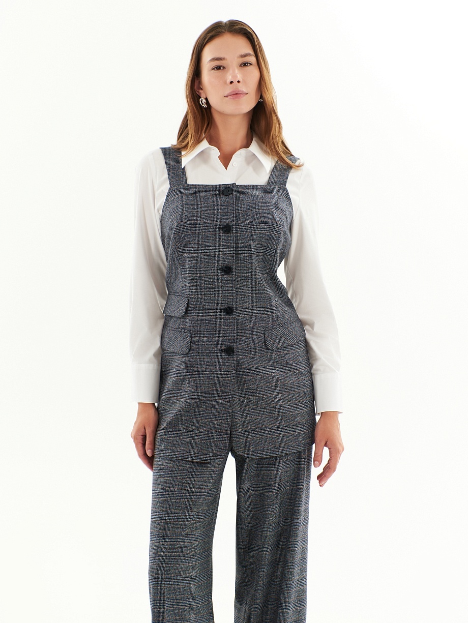 Удлиненный жилет на широких бретелях