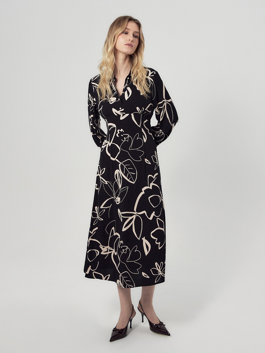 Приталенное платье из вискозы