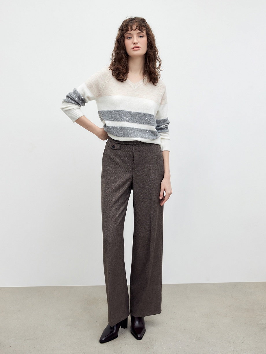 Джемпер из вязаного трикотажа с пайетками и люрексом 