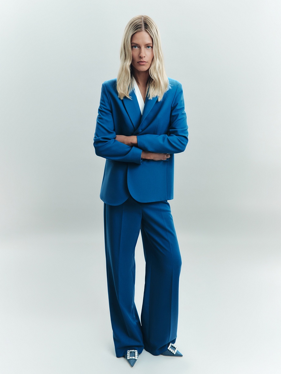 Широкие брюки со стрелками из костюмной ткани