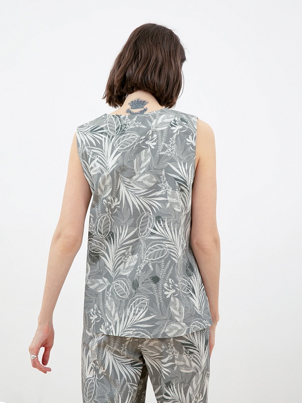 Блузка из хлопка без рукавов