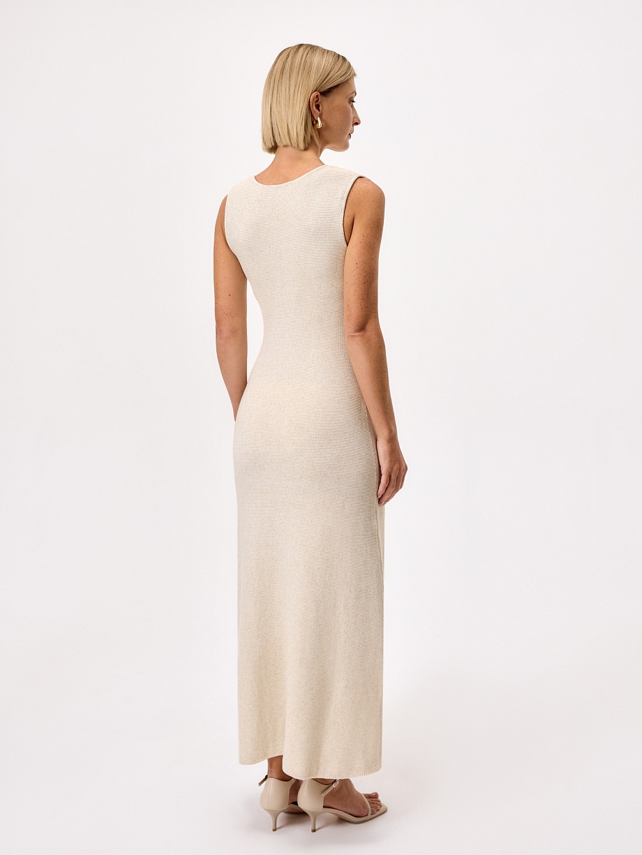 Платье макси из вискозы и льна