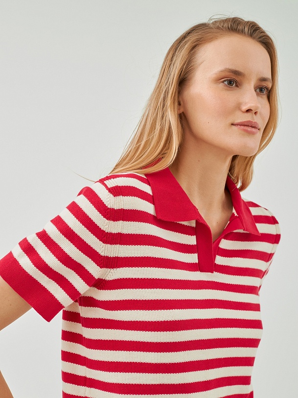 Джемпер с воротником поло