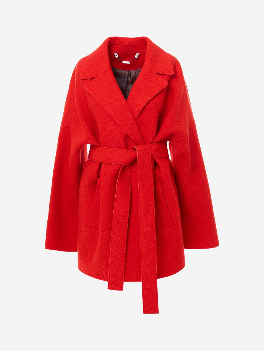 Демисезонное полупальто силуэта кокон