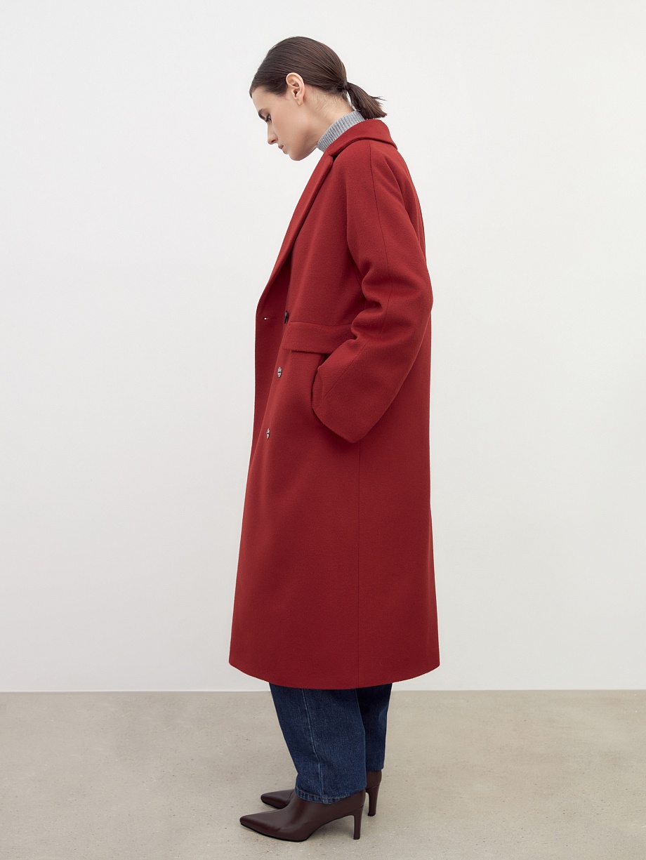 Шерстяное пальто с мембраной и утеплённой спинкой