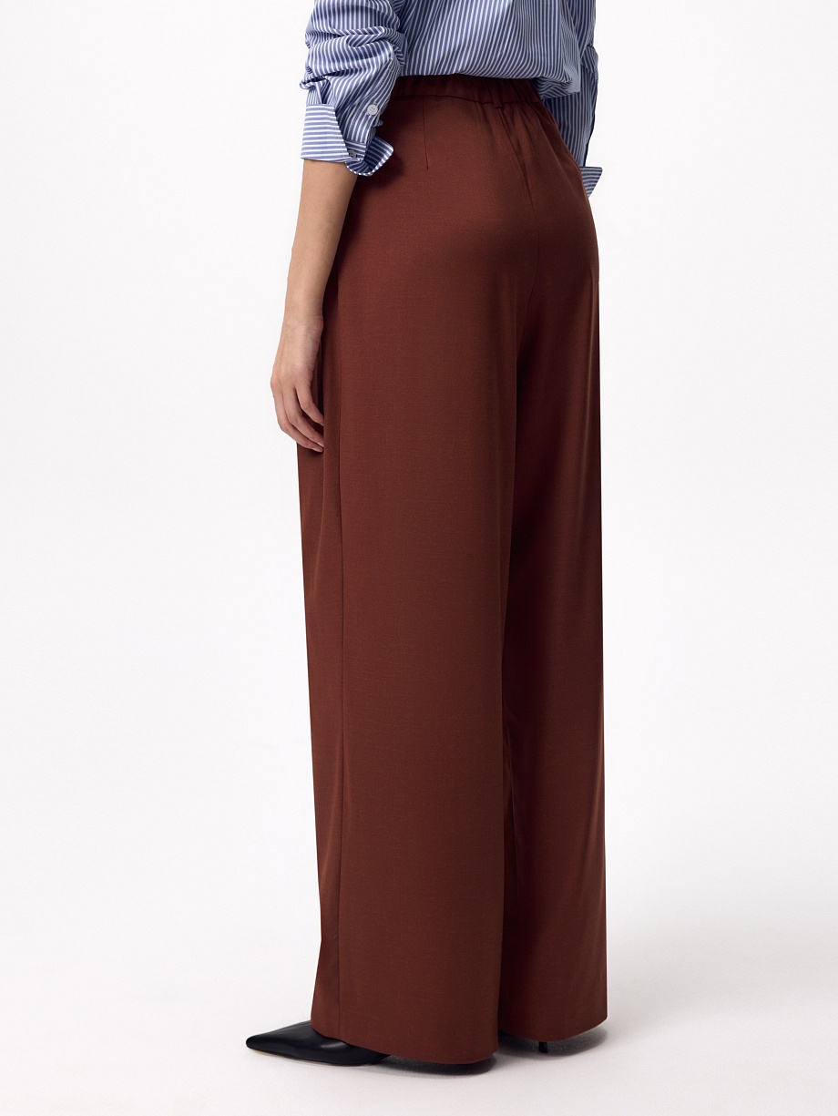 Брюки-палаццо из костюмной ткани