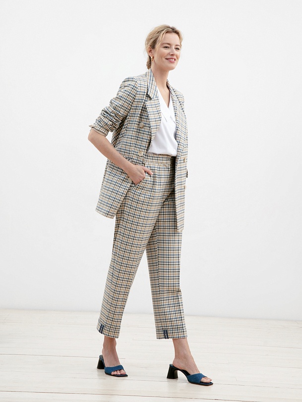 Брюки женские прямые в клетку