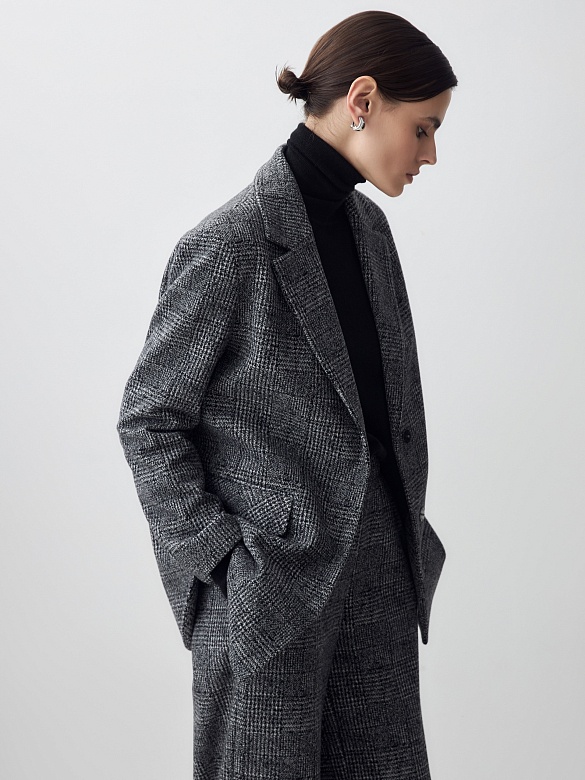 Жакет из мягкого трикотажа в принте "гусиная лапка" POMPA арт.1391120ge0398