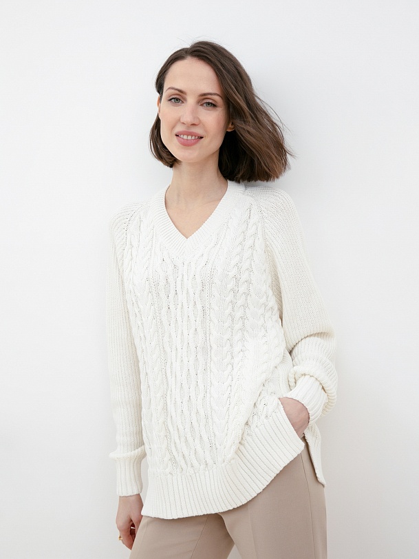 Джемпер женский с V-образным вырезом