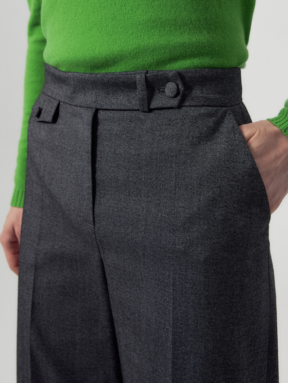 Брюки из фактурной костюмной ткани