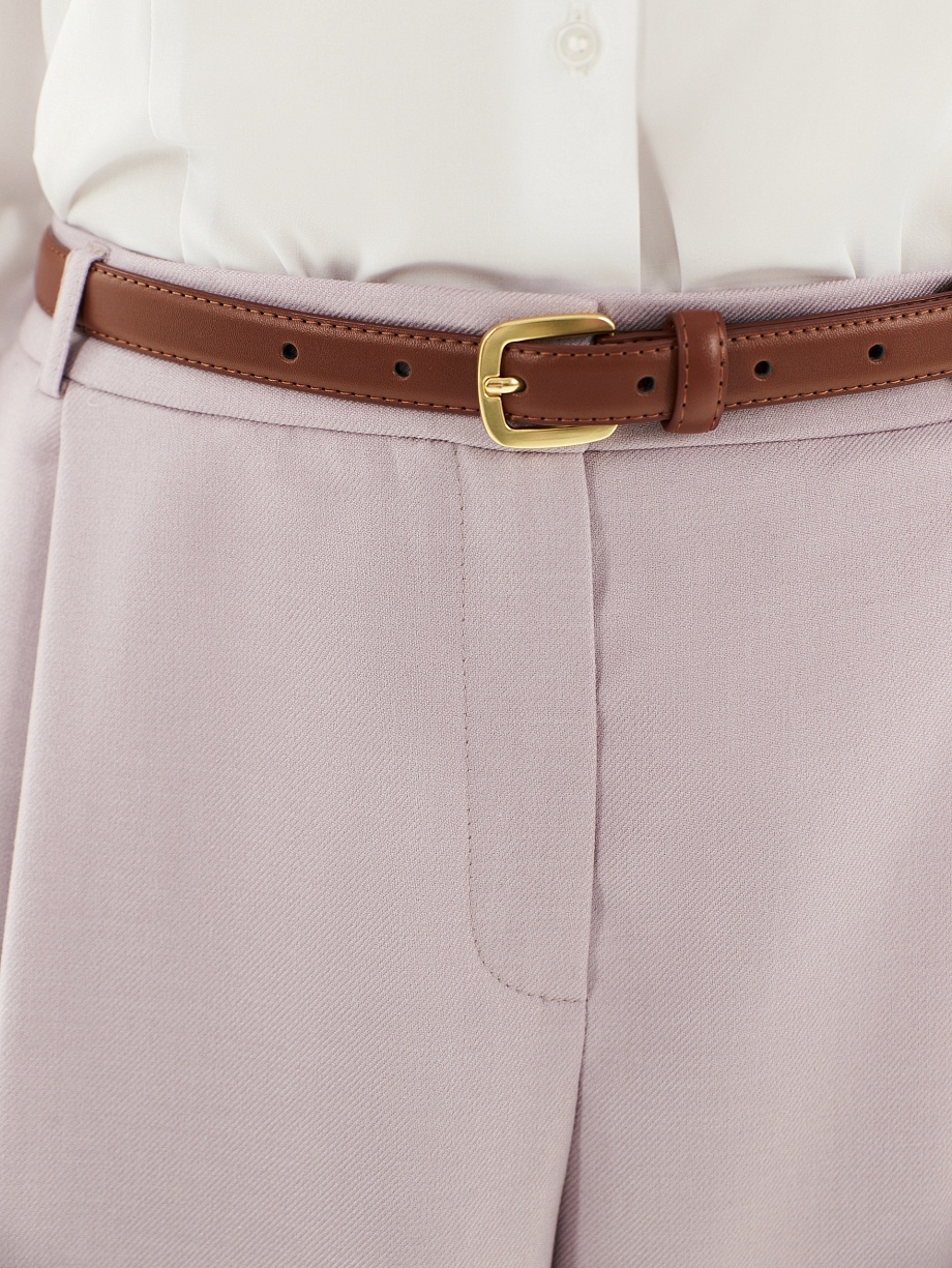 Широкие брюки со складками из костюмной ткани 